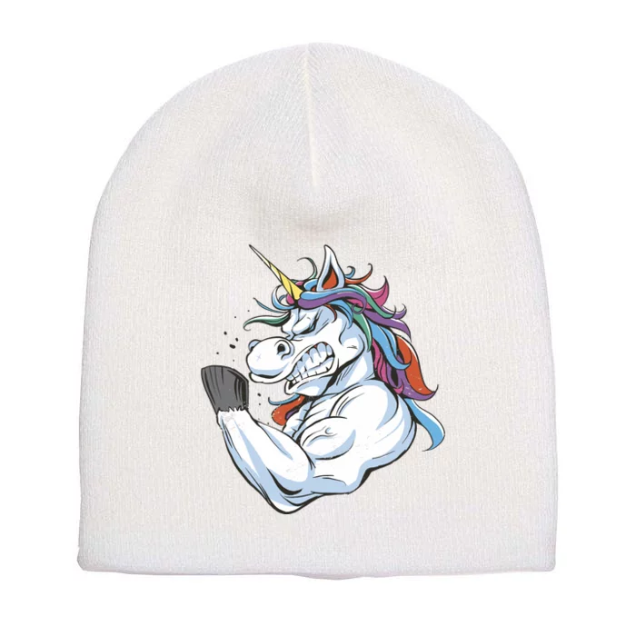 Strong Unicorn Creature Short Acrylic Beanie