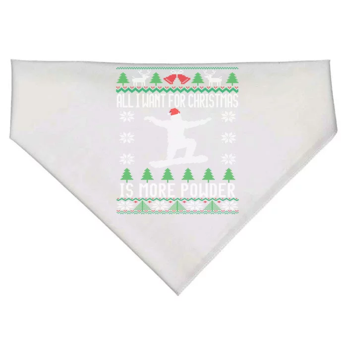 Skiing Ugly Christmas Ski Lover Gift Skier Cute Gift USA-Made Doggie Bandana