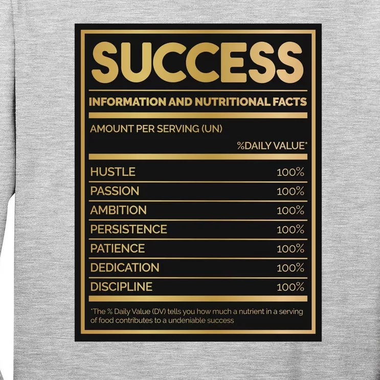 Success Nutritional Facts Tall Long Sleeve T-Shirt