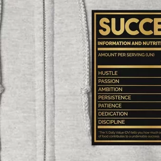 Success Nutritional Facts Full Zip Hoodie