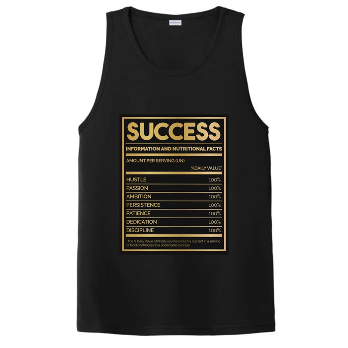 Success Nutritional Facts Performance Tank