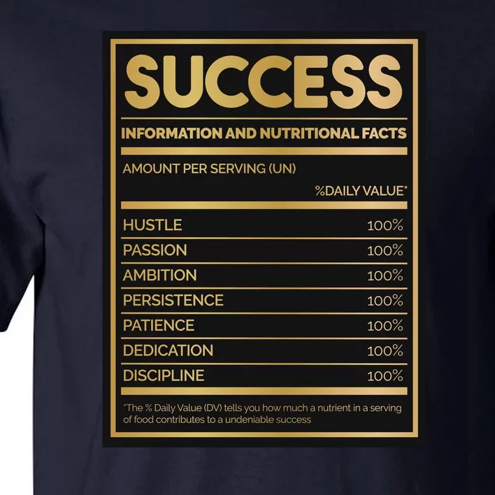 Success Nutritional Facts Tall T-Shirt