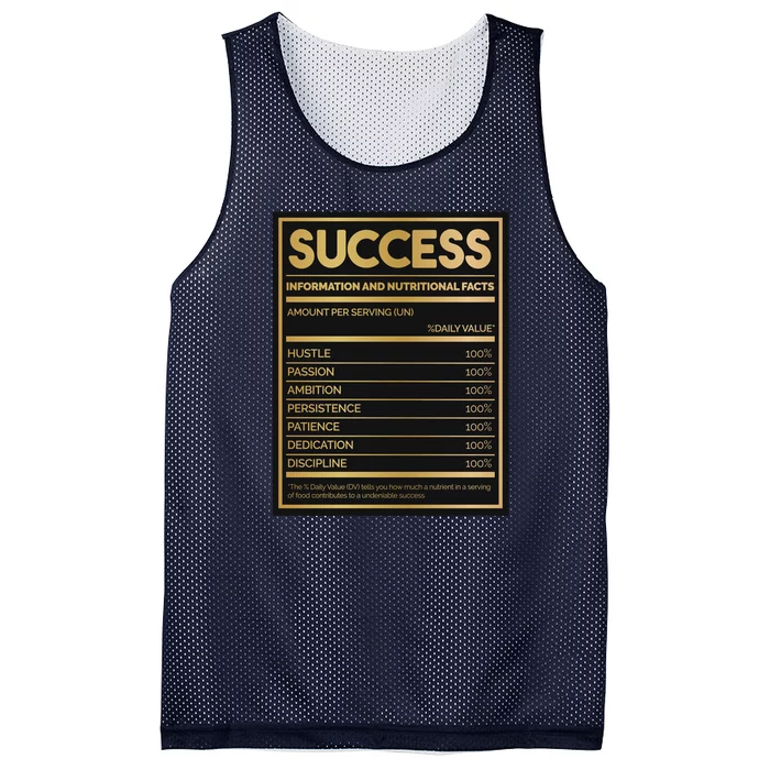 Success Nutritional Facts Mesh Reversible Basketball Jersey Tank