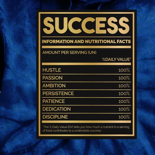 Success Nutritional Facts Tie Dye Hoodie