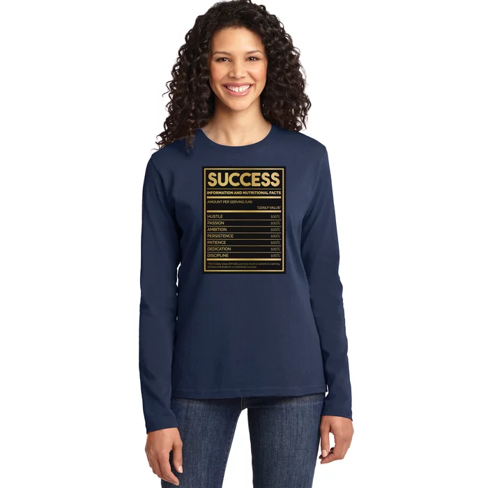 Success Nutritional Facts Ladies Long Sleeve Shirt