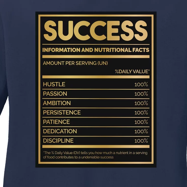 Success Nutritional Facts Ladies Long Sleeve Shirt