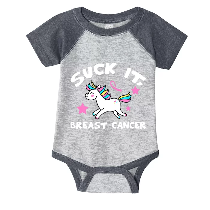 Suck It Breast Cancer unicorn Infant Baby Jersey Bodysuit