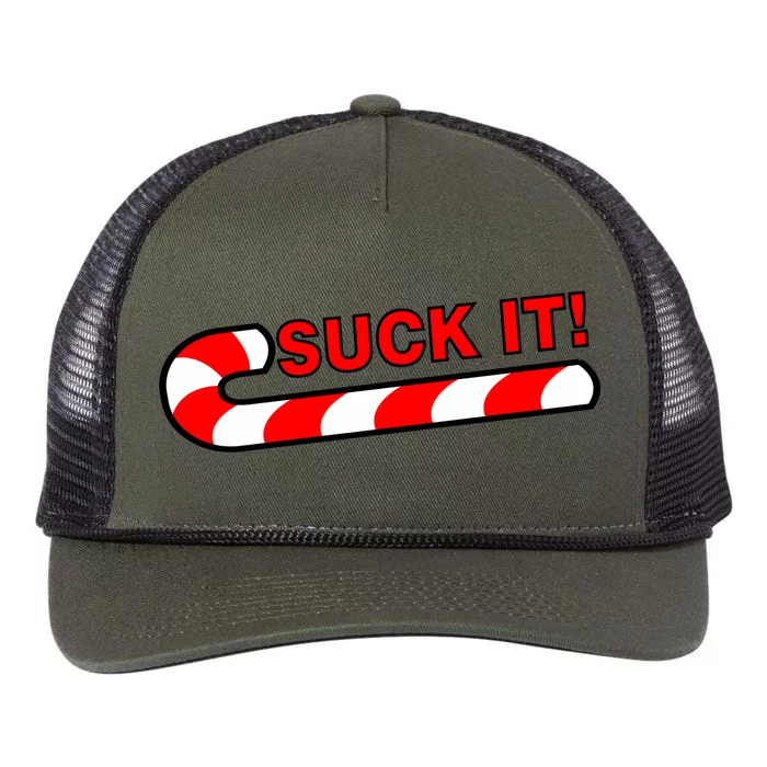 Suck It Candy Cane Retro Rope Trucker Hat Cap