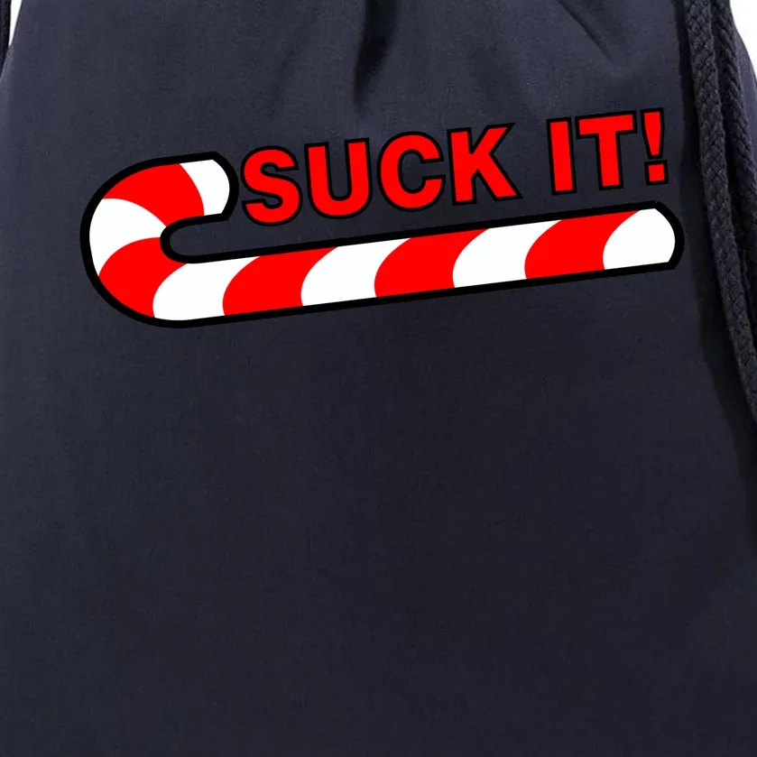 Suck It Candy Cane Drawstring Bag