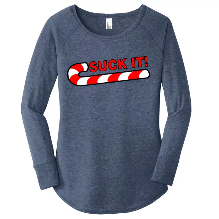 Suck It Candy Cane Women's Perfect Tri Tunic Long Sleeve Shirt