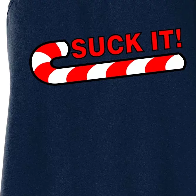 Suck It Candy Cane Women's Racerback Tank