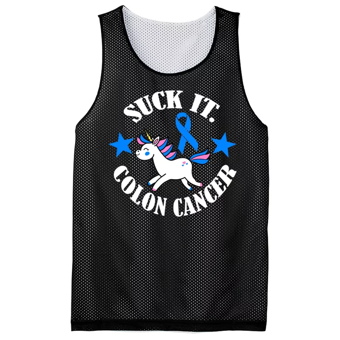 Suck It Colon Cancer Mesh Reversible Basketball Jersey Tank