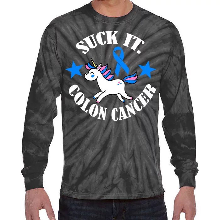 Suck It Colon Cancer Tie-Dye Long Sleeve Shirt