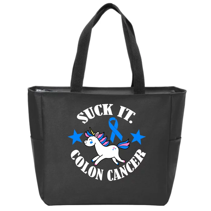 Suck It Colon Cancer Zip Tote Bag