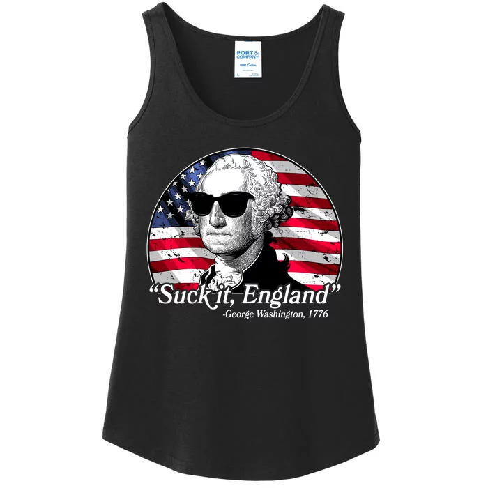 Suck It England George Washington 1776 Ladies Essential Tank