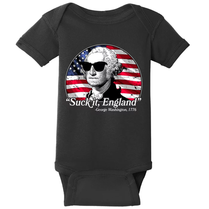 Suck It England George Washington 1776 Baby Bodysuit