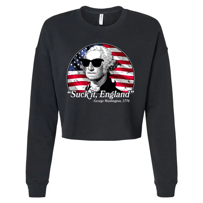 Suck It England George Washington 1776 Cropped Pullover Crew