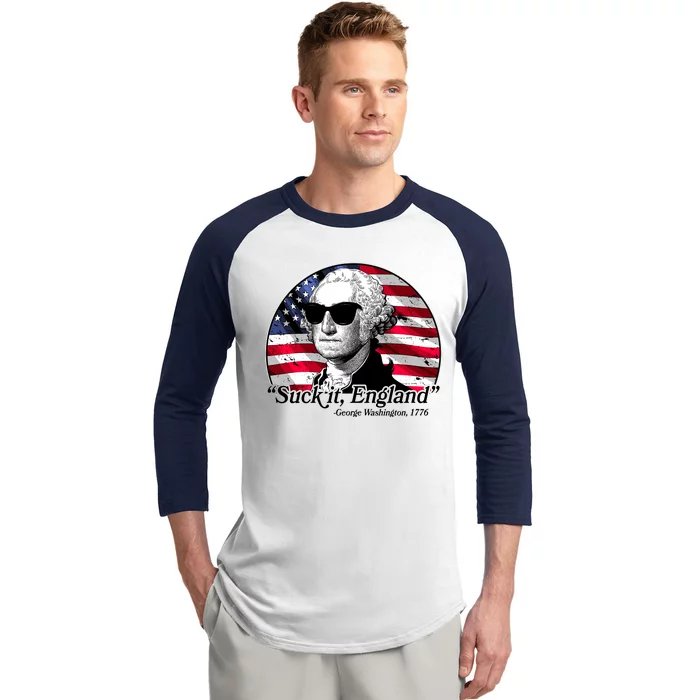 Suck It England George Washington 1776 Baseball Sleeve Shirt