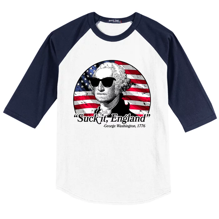 Suck It England George Washington 1776 Baseball Sleeve Shirt