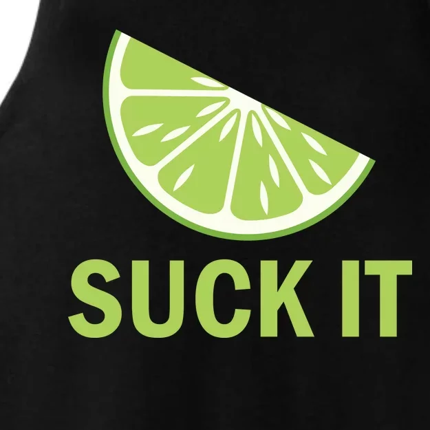 Suck It Funny Tequila Shot Ladies Tri-Blend Wicking Tank