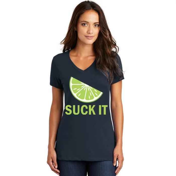 Suck It Funny Tequila Shot Women's V-Neck T-Shirt