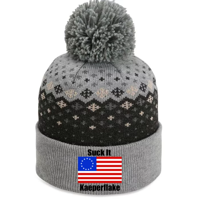 Suck It Kaeperflake Betsy Ross Flag The Baniff Cuffed Pom Beanie