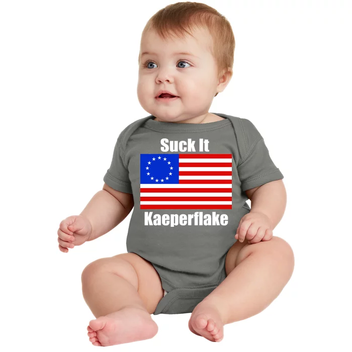 Suck It Kaeperflake Betsy Ross Flag Baby Bodysuit