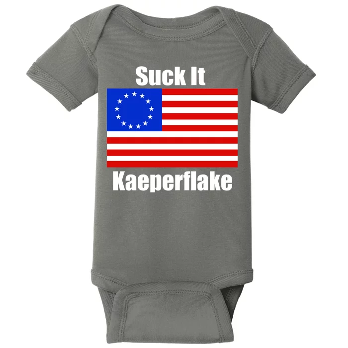 Suck It Kaeperflake Betsy Ross Flag Baby Bodysuit