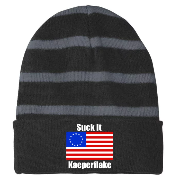 Suck It Kaeperflake Betsy Ross Flag Striped Beanie with Solid Band