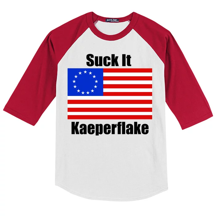 Suck It Kaeperflake Betsy Ross Flag Kids Colorblock Raglan Jersey