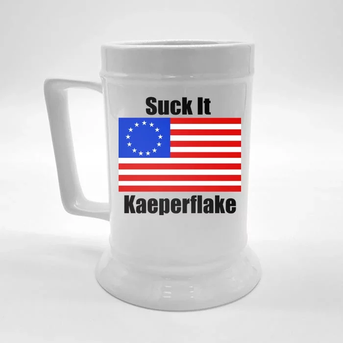 Suck It Kaeperflake Betsy Ross Flag Front & Back Beer Stein