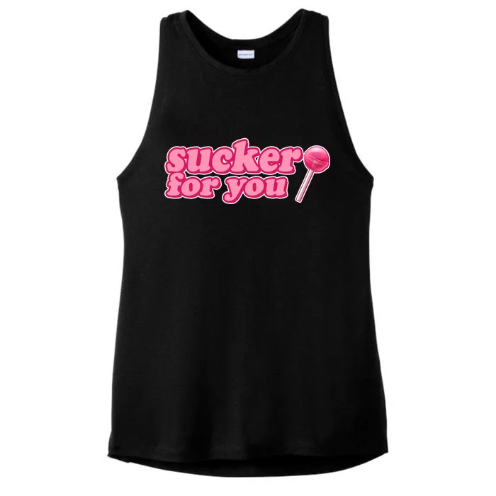 Sucker For You Lolipop Ladies Tri-Blend Wicking Tank