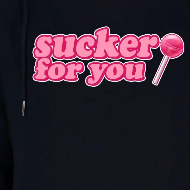 Sucker For You Lolipop Womens Funnel Neck Pullover Hood