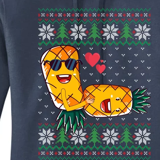 Swinger Upside Down Pineapple Making Love Ugly Pattern Gift Women's Pullover Hoodie