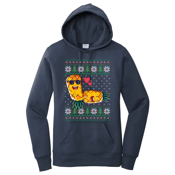 Swinger Upside Down Pineapple Making Love Ugly Pattern Gift Women's Pullover Hoodie