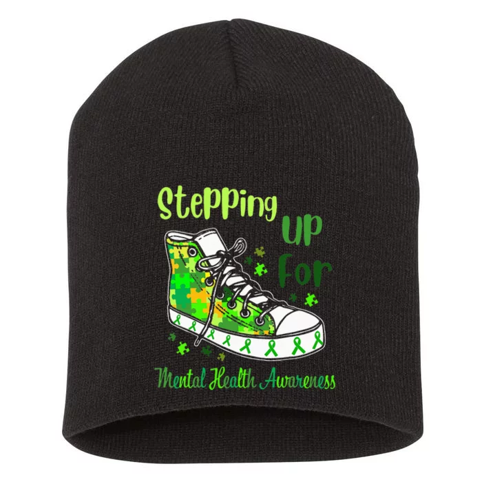 Stepping Up For Mental Health Awareness Shoes Short Acrylic Beanie