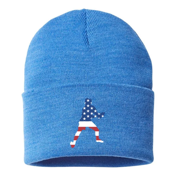 Sport Us Flag Ultimate Frisbee Great Gift Sustainable Knit Beanie