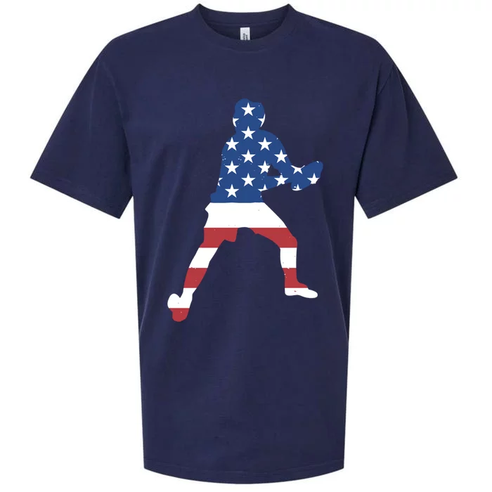 Sport Us Flag Ultimate Frisbee Great Gift Sueded Cloud Jersey T-Shirt