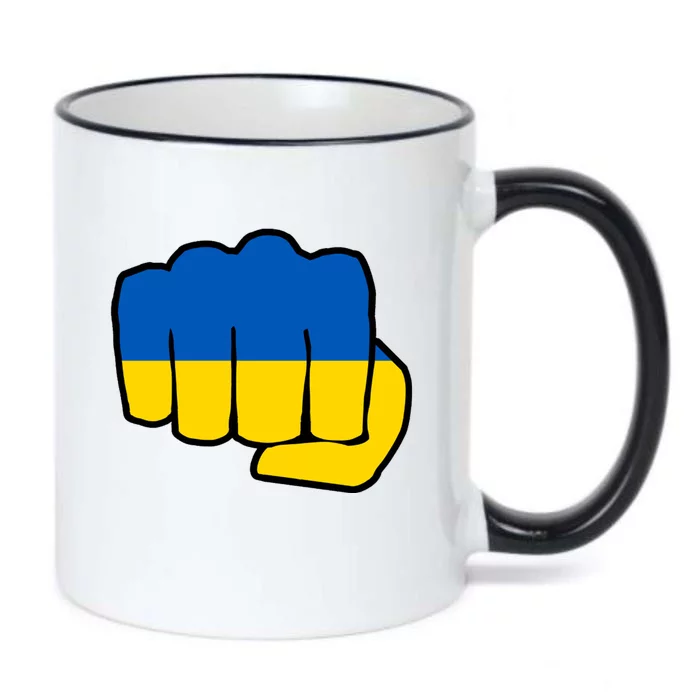 Support Ukraine Flag Fist Black Color Changing Mug