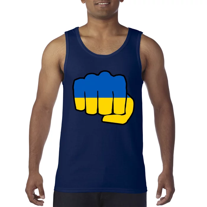 Support Ukraine Flag Fist Tank Top