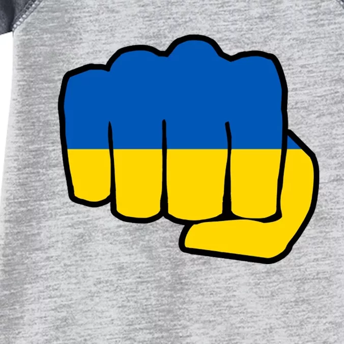 Support Ukraine Flag Fist Infant Baby Jersey Bodysuit