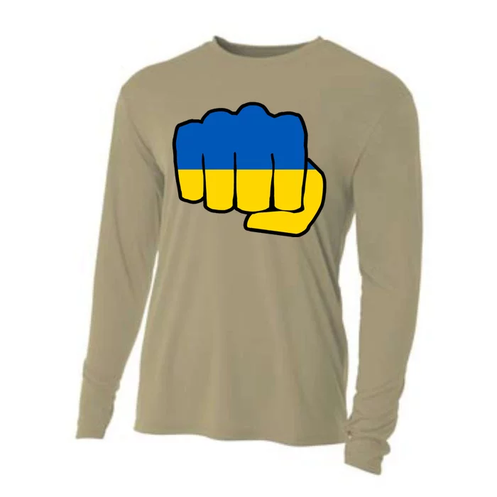 Support Ukraine Flag Fist Cooling Performance Long Sleeve Crew