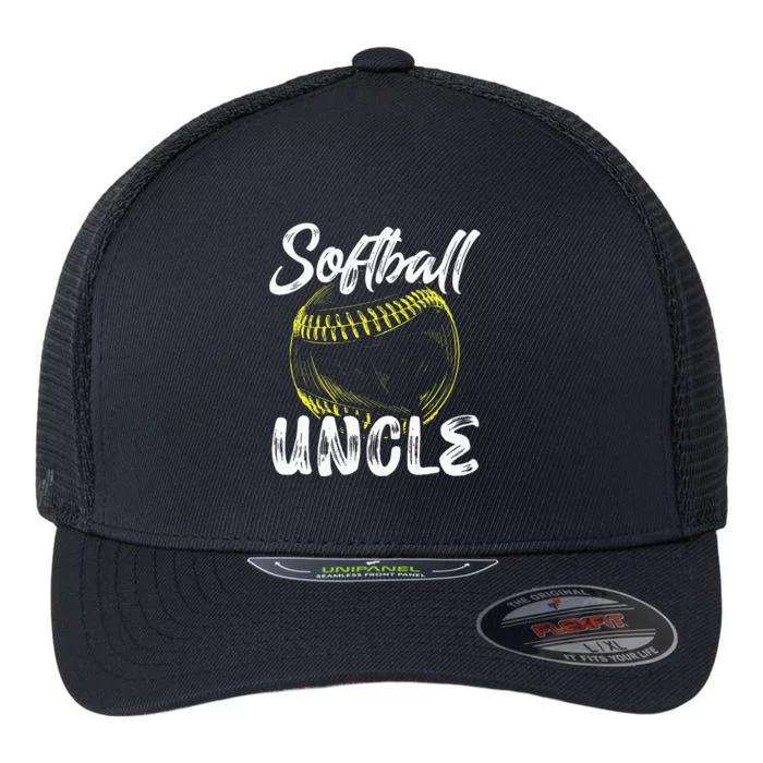 Softball Uncle For Men Family Matching Players Fathers Day Flexfit Unipanel Trucker Cap