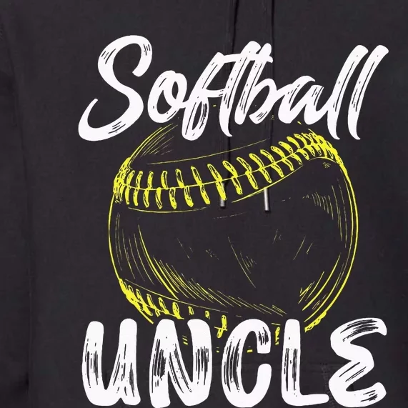 Softball Uncle For Men Family Matching Players Fathers Day Premium Hoodie