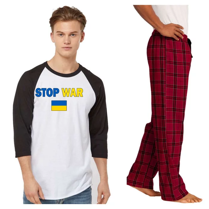 Support Ukraine Flag Stop War Raglan Sleeve Pajama Set