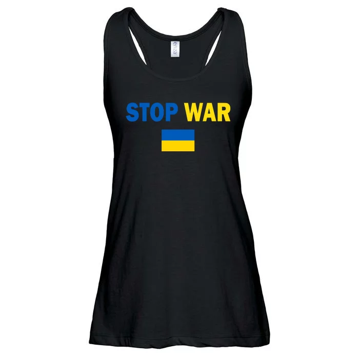 Support Ukraine Flag Stop War Ladies Essential Flowy Tank