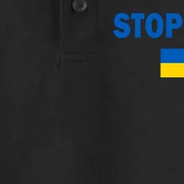 Support Ukraine Flag Stop War Dry Zone Grid Performance Polo