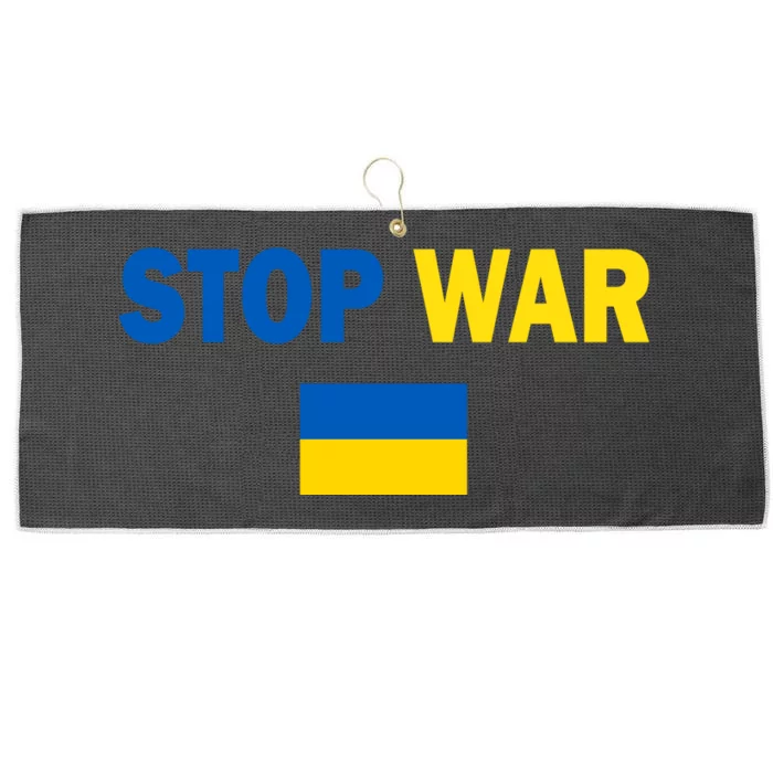 Support Ukraine Flag Stop War Large Microfiber Waffle Golf Towel