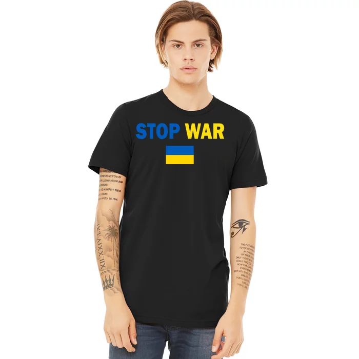 Support Ukraine Flag Stop War Premium T-Shirt