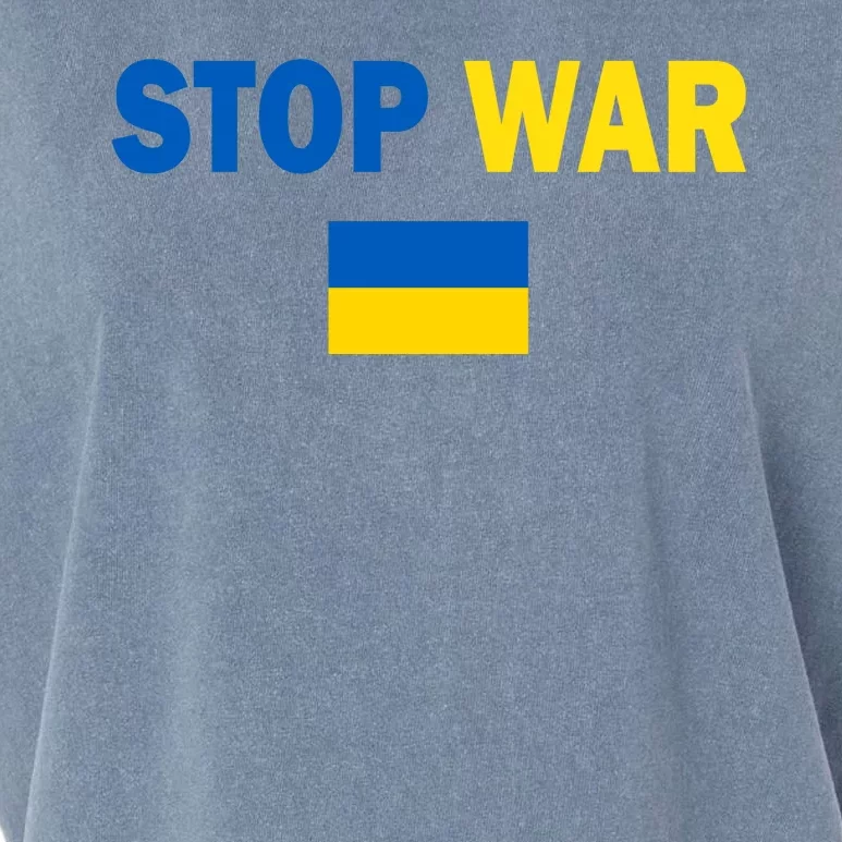 Support Ukraine Flag Stop War Garment-Dyed Women's Muscle Tee